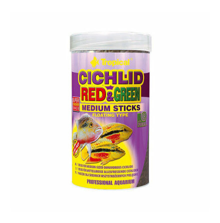 Cichlid red &amp; green flytande sticks Medium 