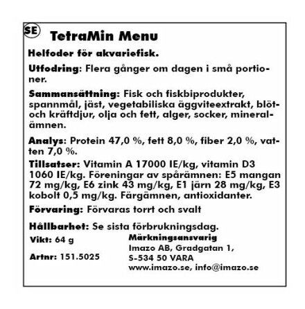 Menu helfoder flakes 4 i 1 250 ml/64g, Tetra