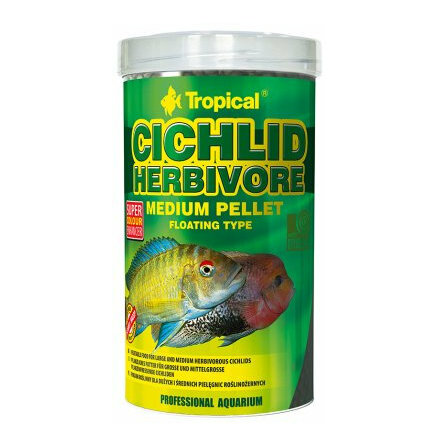 Cichlid herbivore M pellets flytande 1000ml/360g, Tropical 22/11