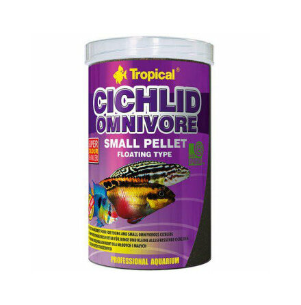 Cichlid omnivore S pellets flytande 1000ml/360g, Tropical 24/05